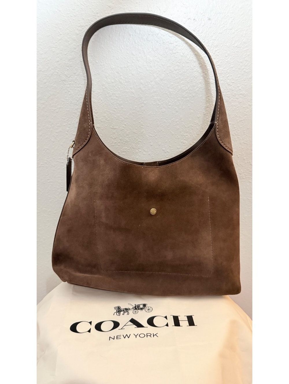 Coach Brooklyn Shoulder Bag 34 Brass/Dark Chocolate - Picture 2 of 9